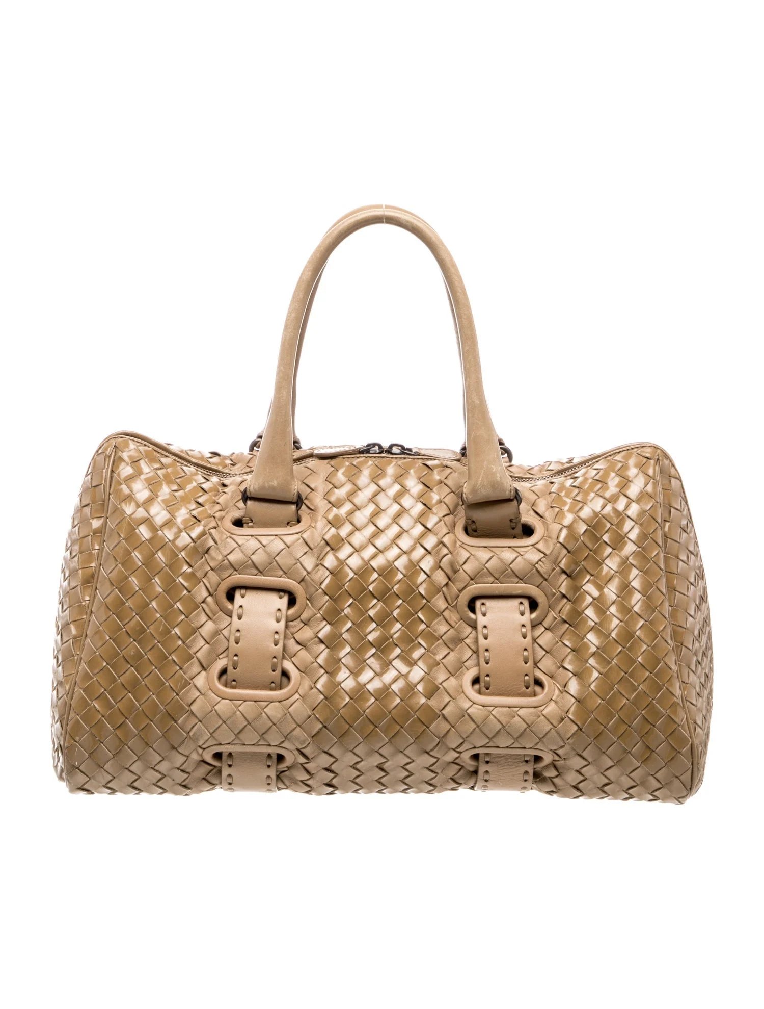 Patent Leather Accordion Satchel