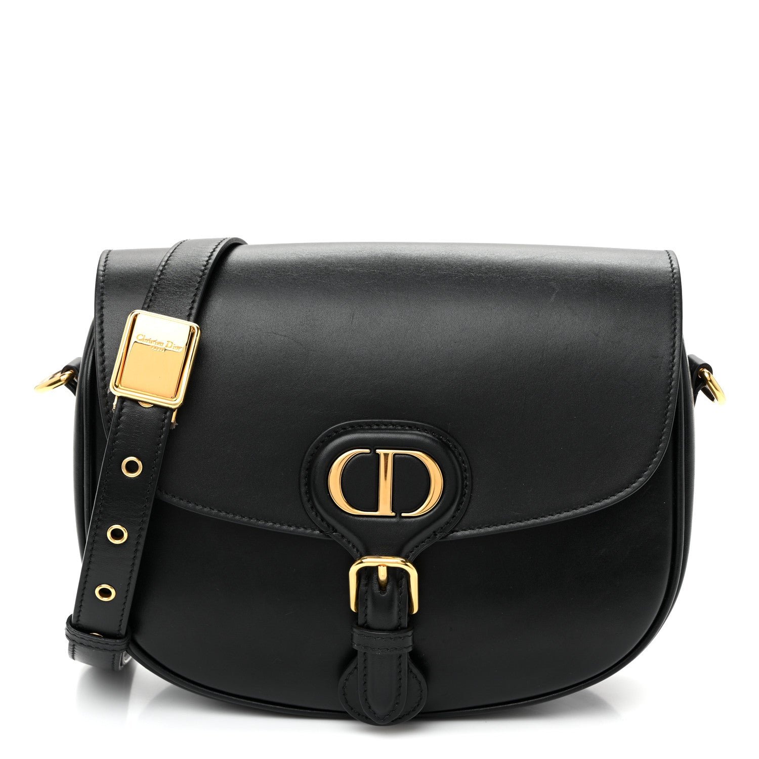 Christian Dior Box Calfskin Medium Bobby Flap Black