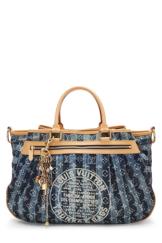 Blue Monogram Denim Cabas Raye GM