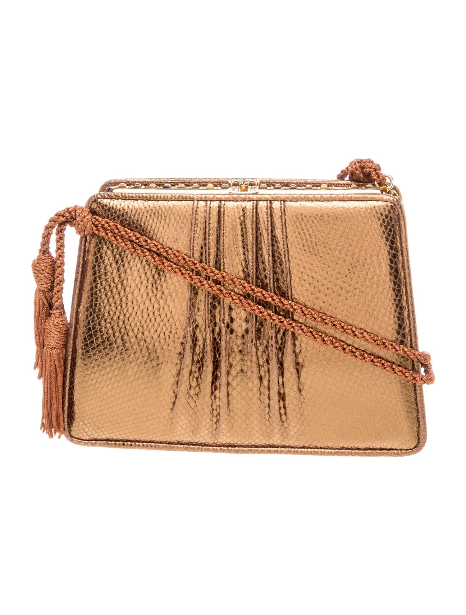 Judith Leiber Embossed Leather Clutch Vintage