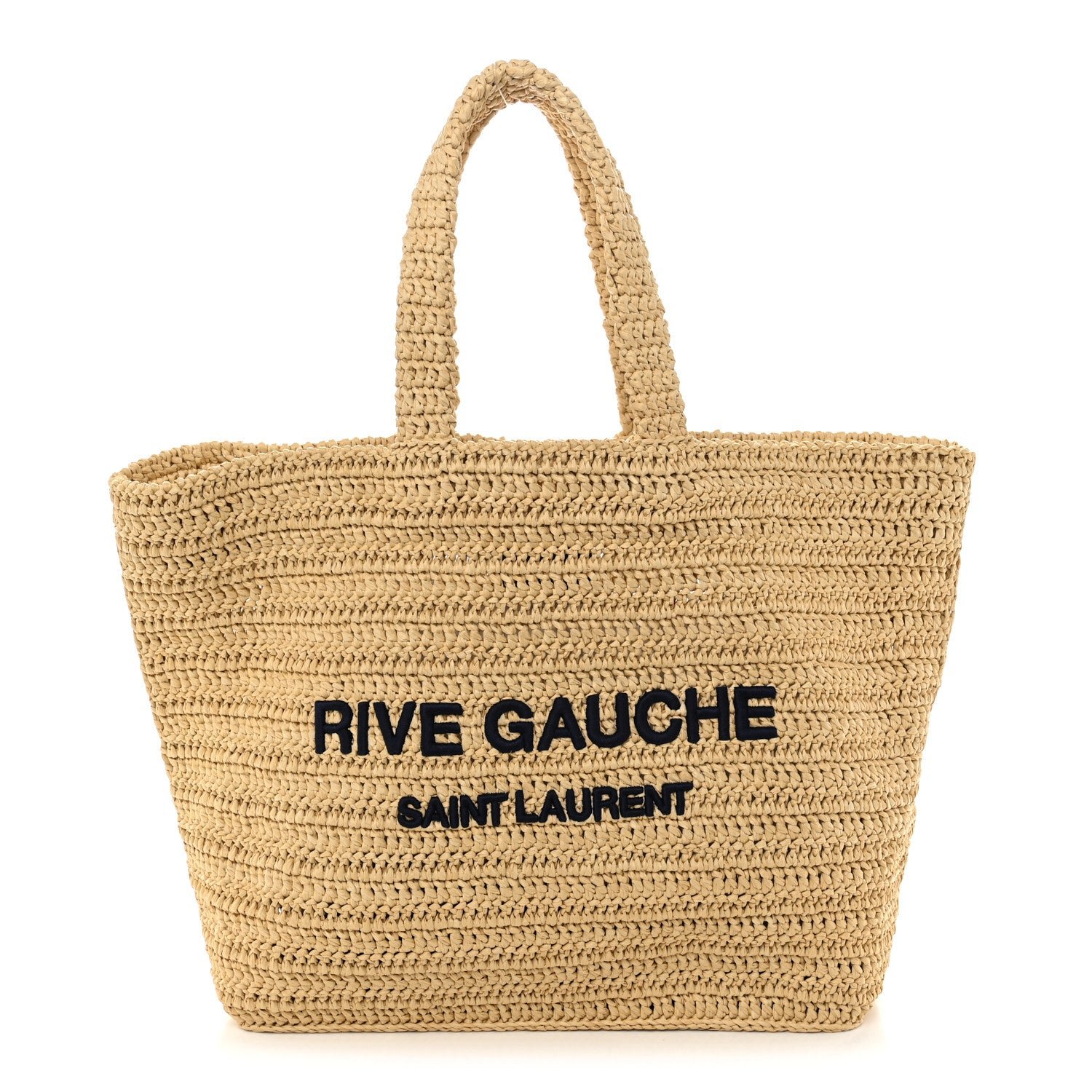 Saint Laurent Raffia Rive Gauche Tote Natural