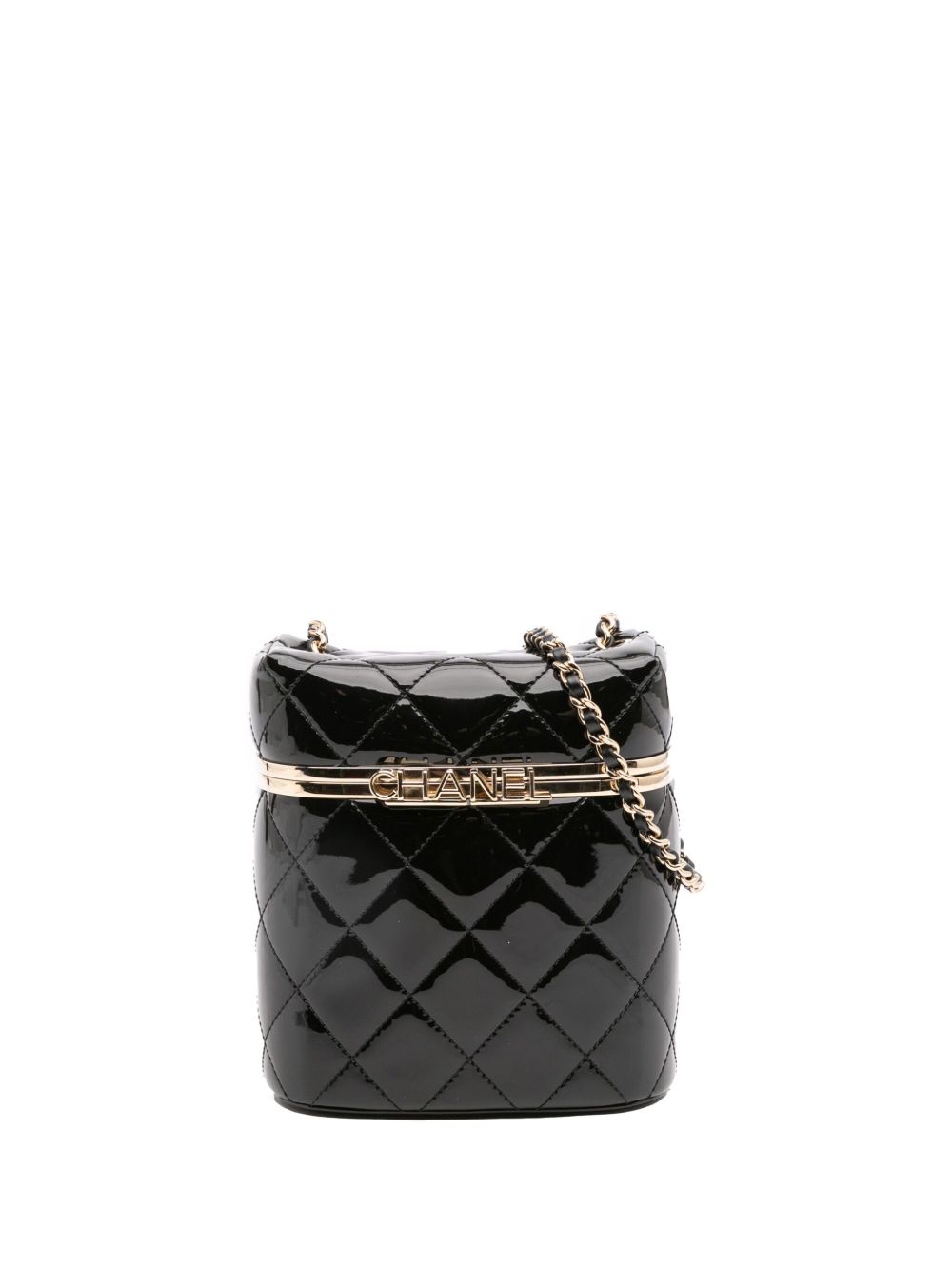 2021-2025 Quilted Patent Logo Chain Case vanity bag