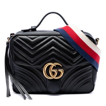 Small GG Marmont Matelasse Calfskin Sylvie Top Handle Satchel