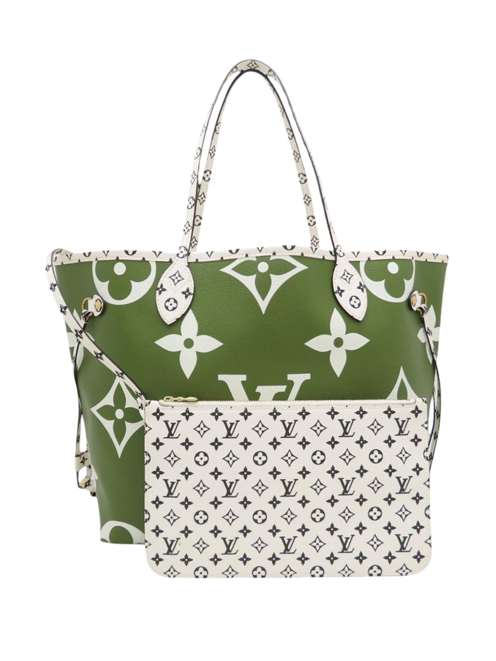2019 Bicolor Monogram Giant Neverfull MM tote bag