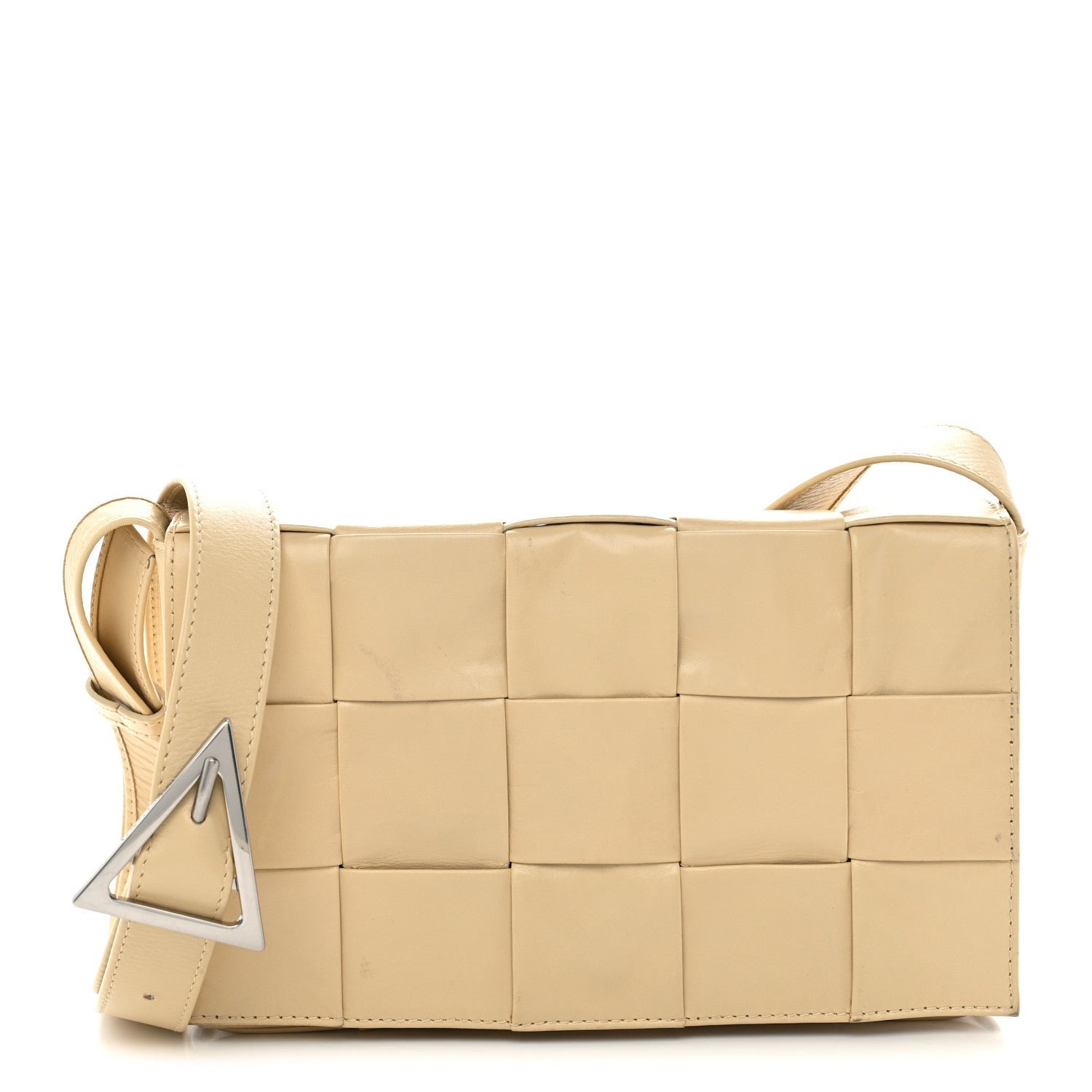 Paper Calfskin Maxi Intrecciato Cassette Crossbody Bag Porridge