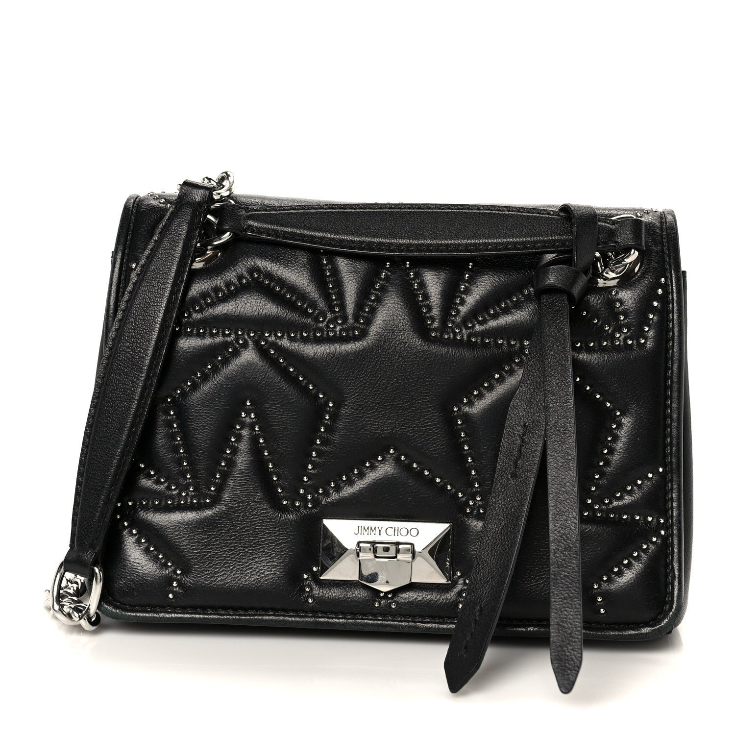 Jimmy Choo Jimmy Choo Nappa Star Quilted Studded Small Helia Shoulder Bag Black