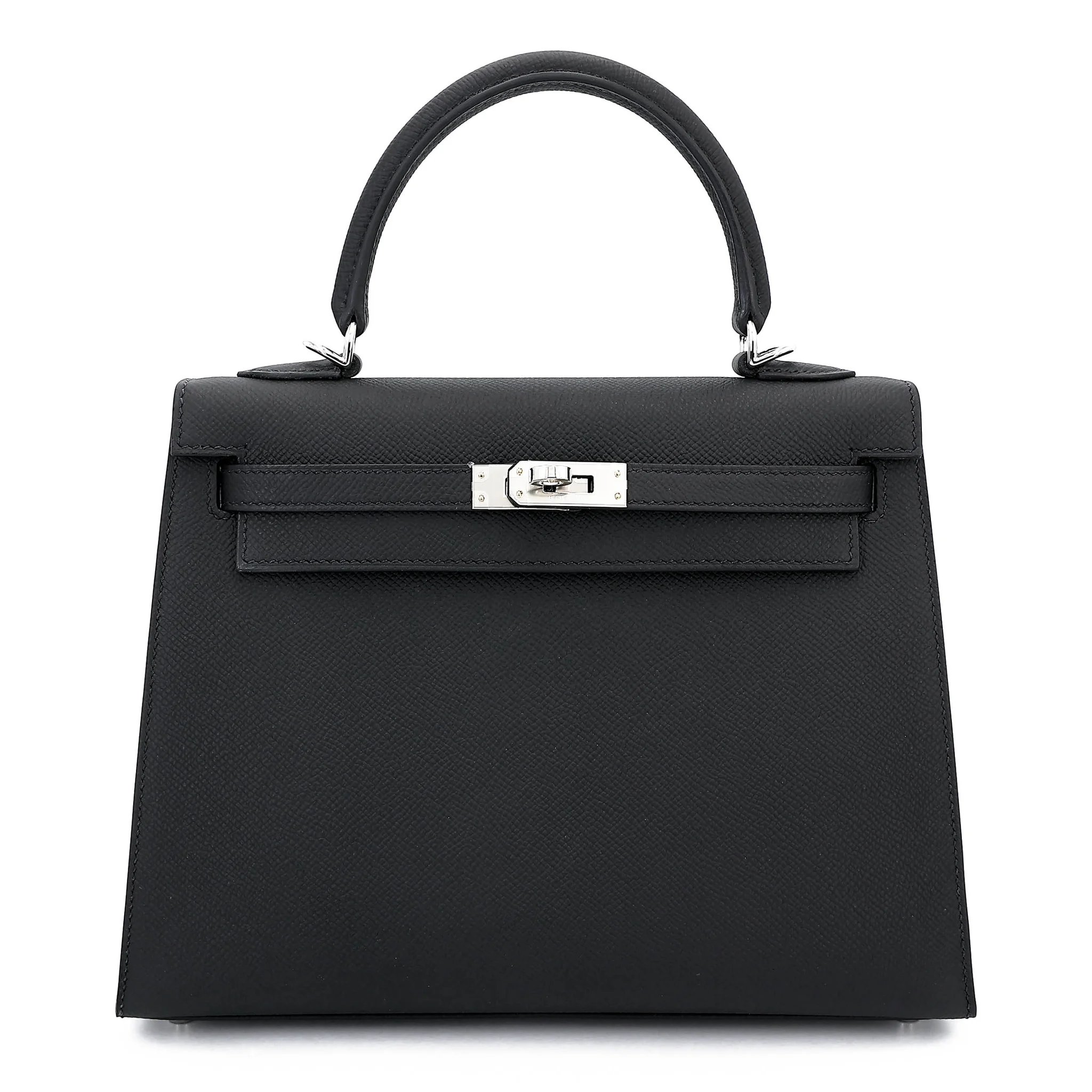 Brand New ( Rank N ) HERMÈS Kelly 25 Sellier Noir (89) Epsom Palladium hardware G (2026)