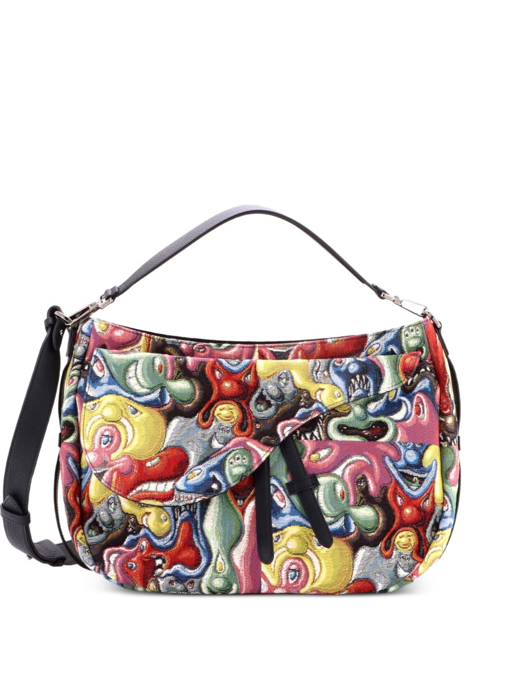 Dior Kenny Scharf Saddle Soft Bag Jacquard Printed Canvas crossbody bag