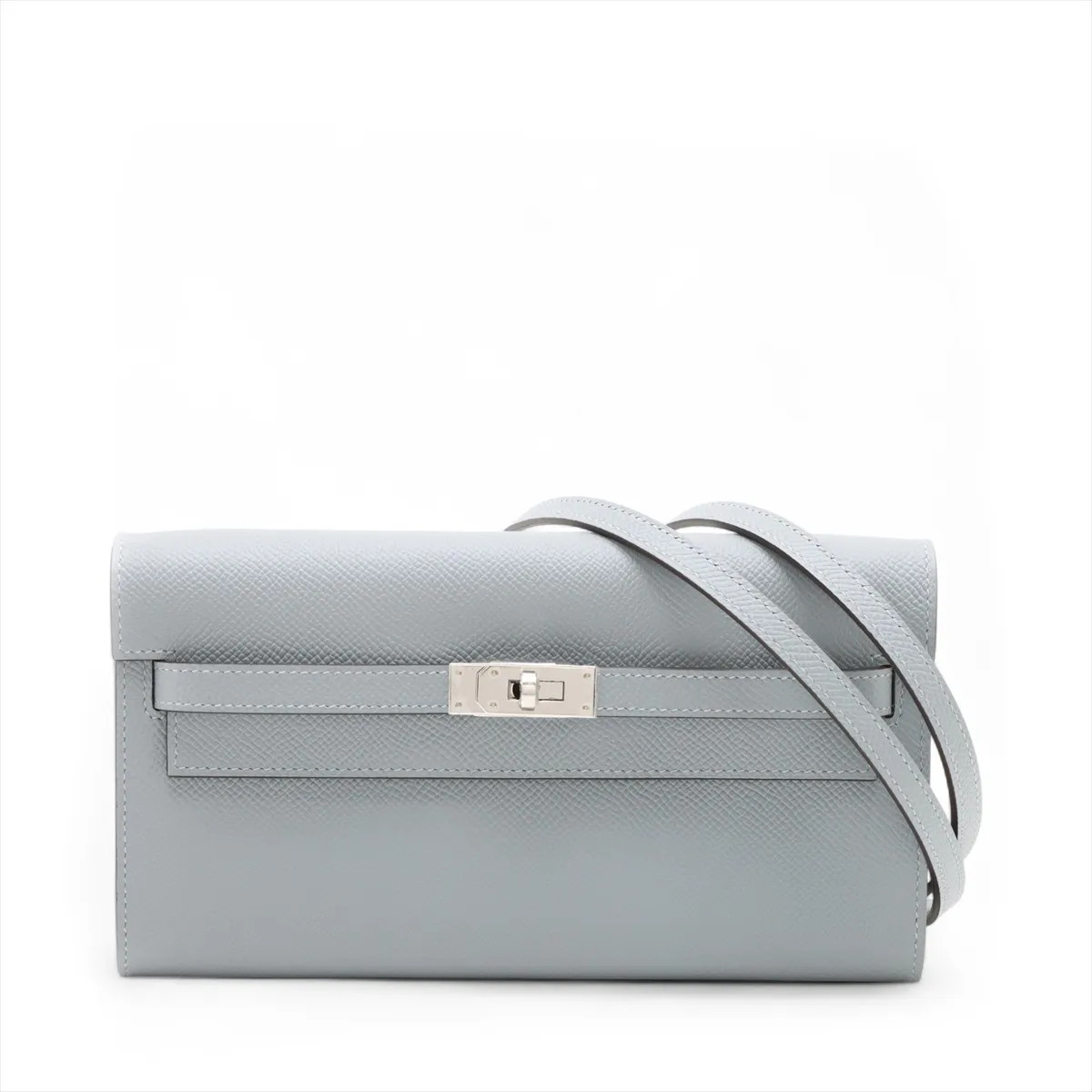 Hermès Kelly Wallet Togo Veau Epsom glypantane Silver Metal Fittings