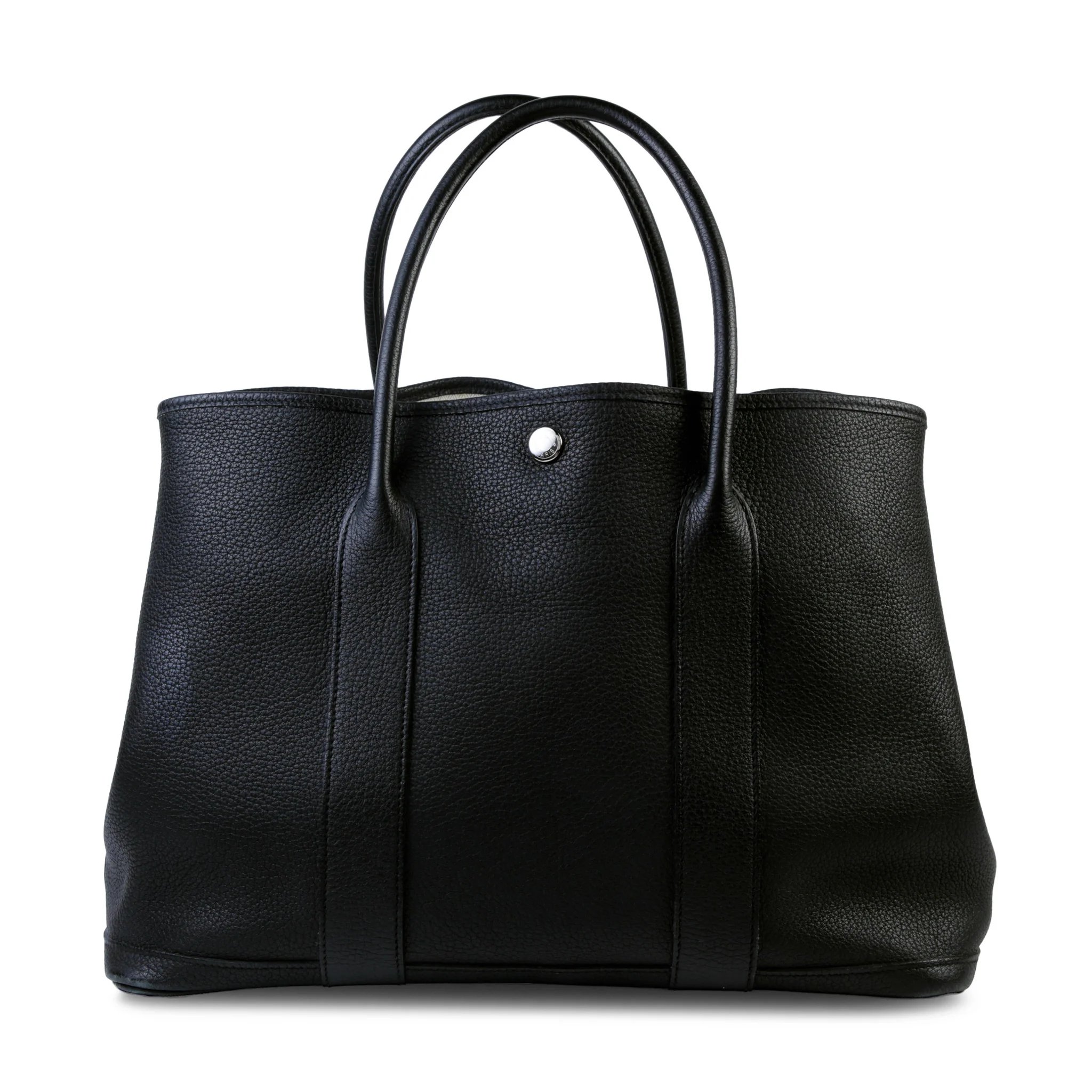 Very Good ( Rank A) HERMÈS Garden Party PM Noir (89) Negonda Palladium hardware D (2019)