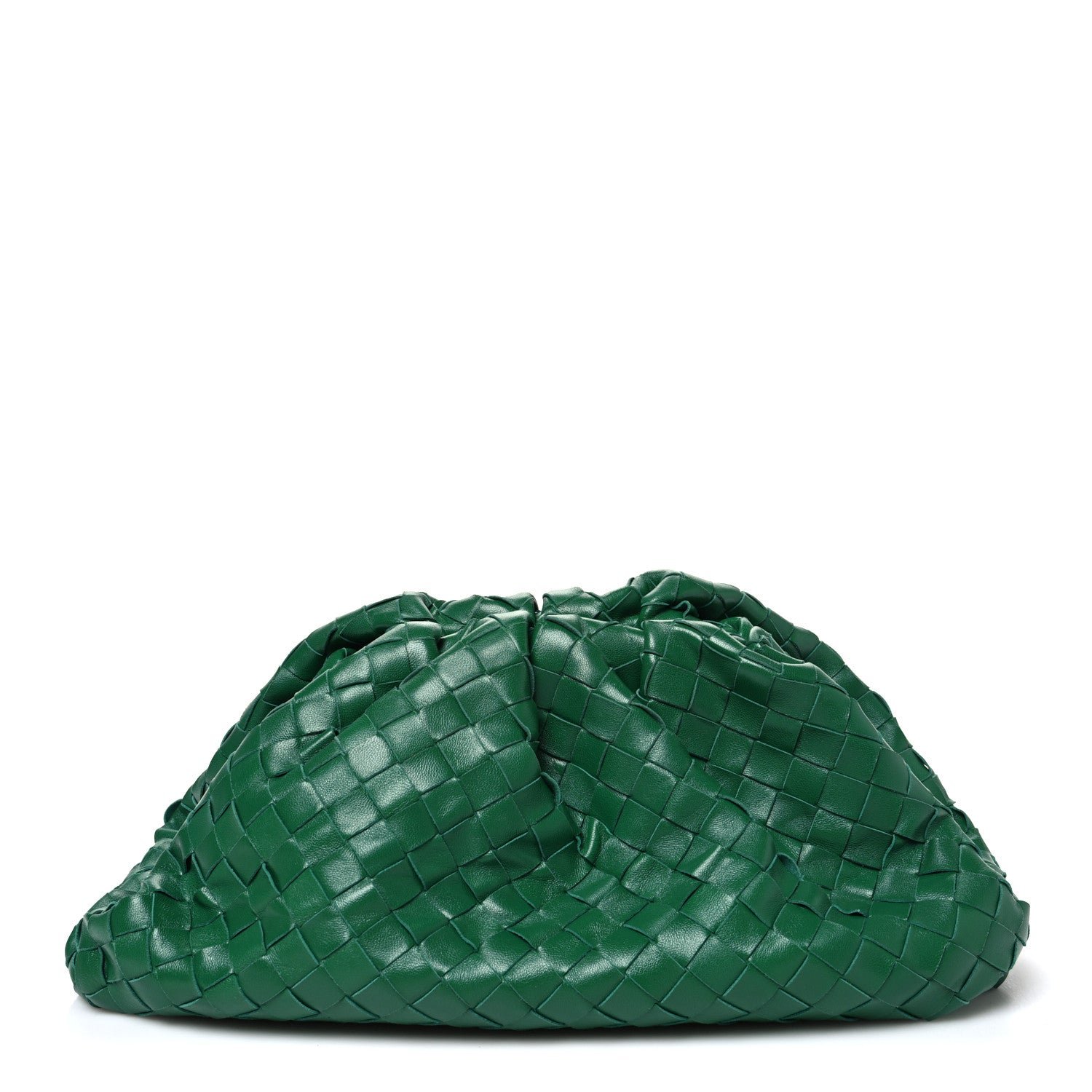 Bottega Veneta Nappa Maxi Intrecciato The Pouch Oversized Clutch Racing Green