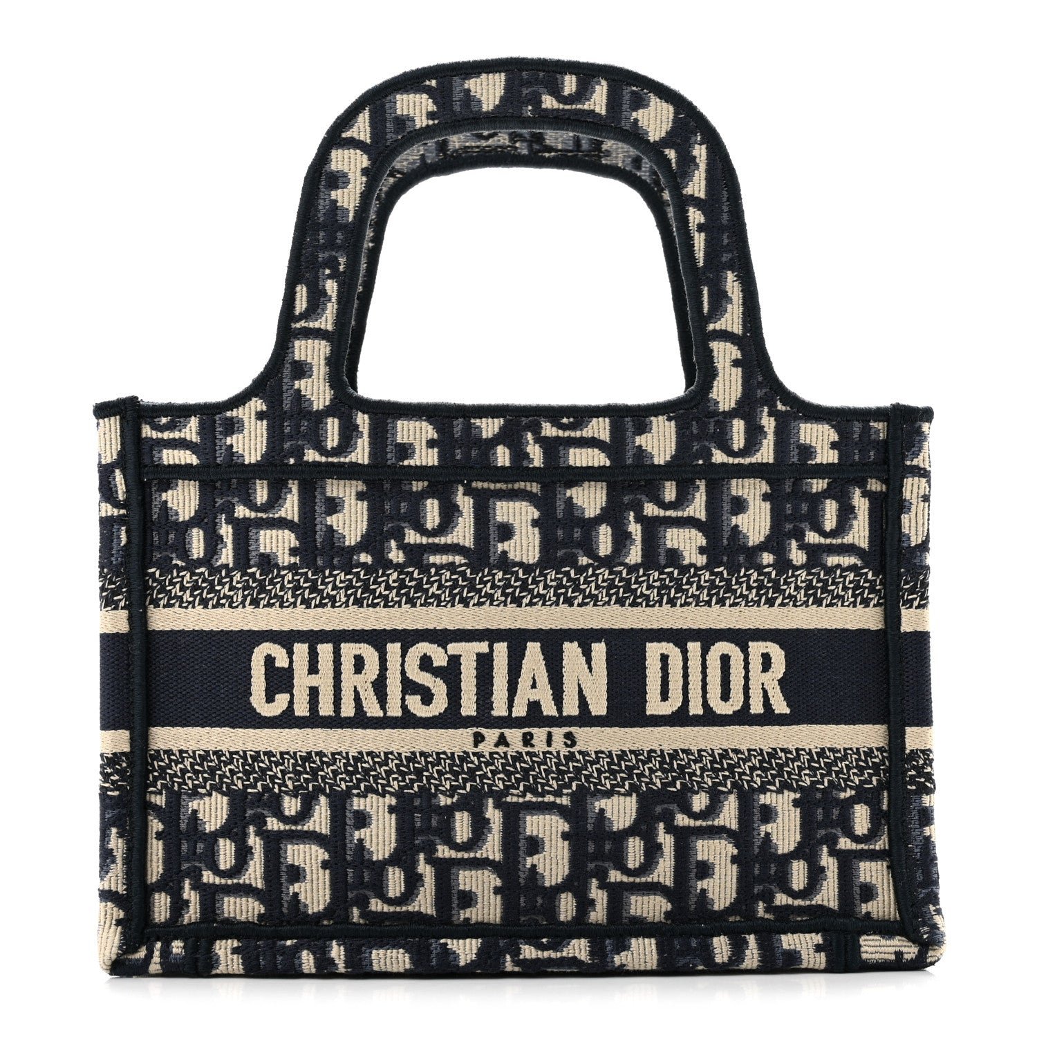Christian Dior Oblique Mini Book Tote Blue Multicolor