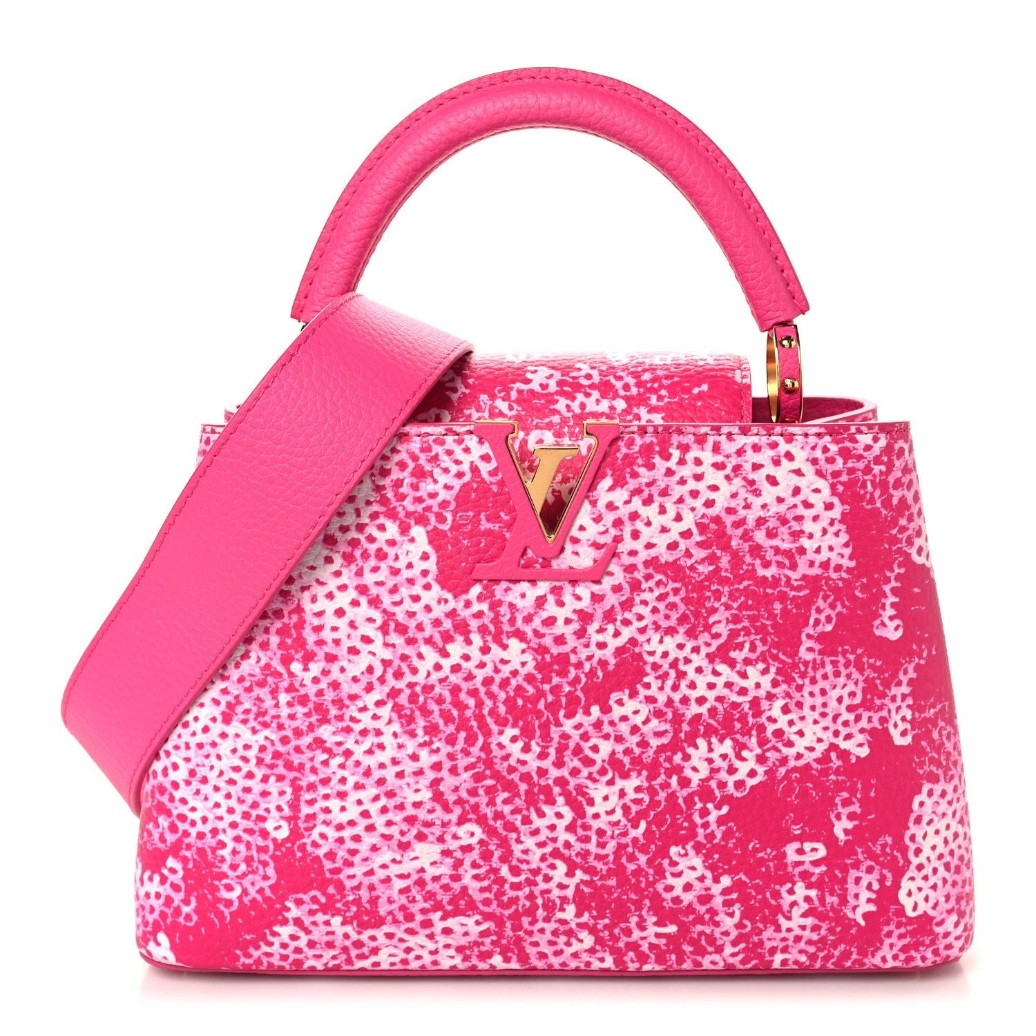Louis Vuitton LV X YK Taurillon Infinity Net Capucines BB Fuchsia