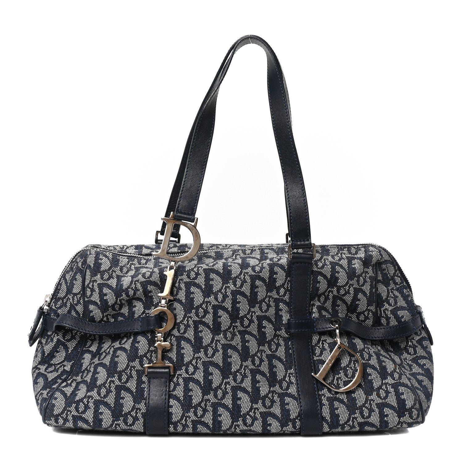 Dior Denim Monogram Charms Shoulder Bag Blue