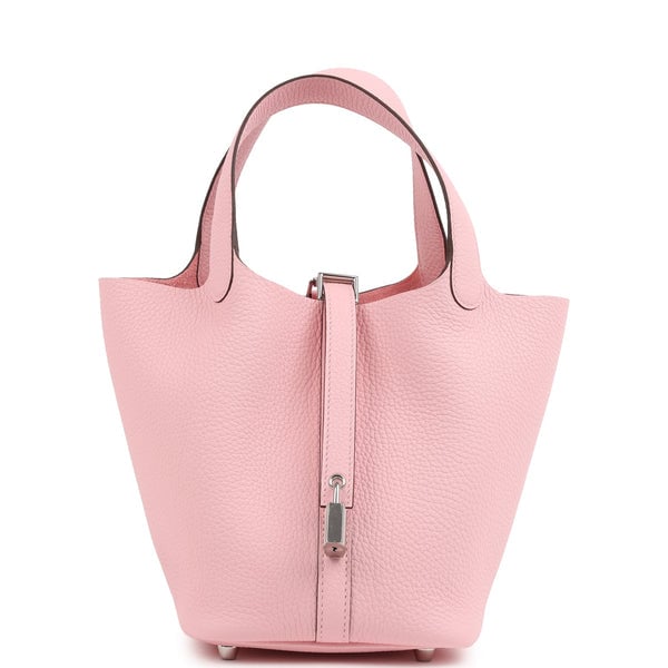 Hermes Picotin Lock 18 Rose Sakura Clemence Palladium Hardware