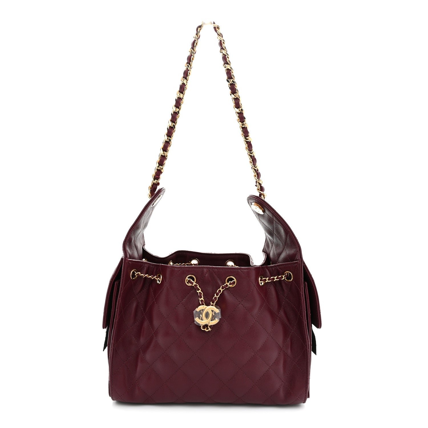 Chanel Caviar Quilted Small Chanel 25 Handbag Burgundy