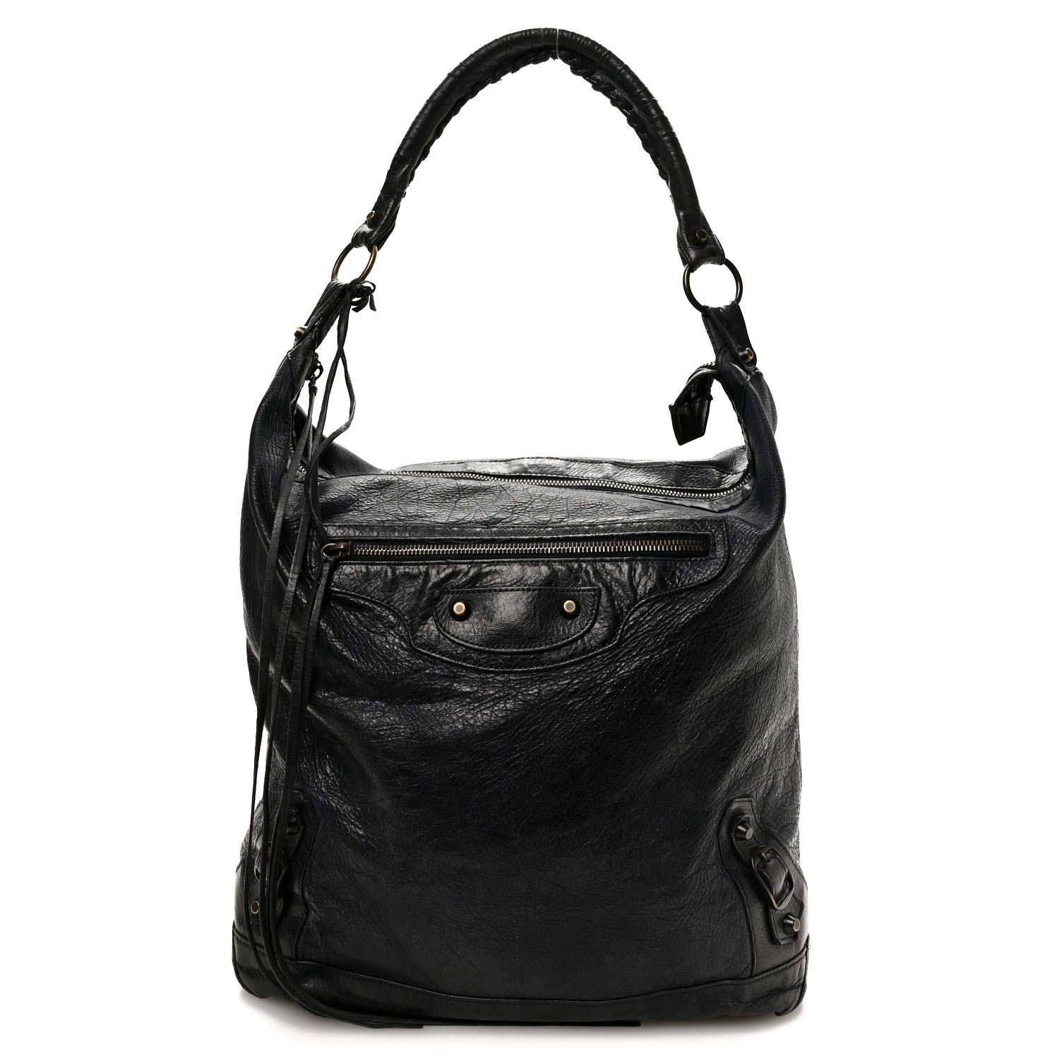 Balenciaga Agneau Classic Hardware Day Hobo Dark Night