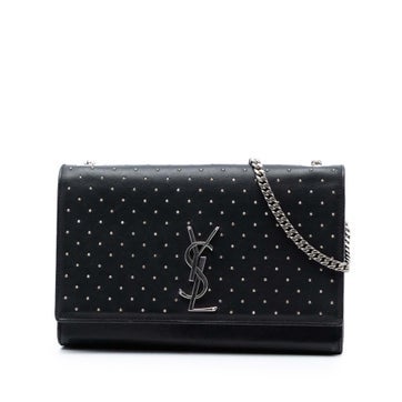 Calf Leather Medium Leather Studded Monogram Kate Crossbody