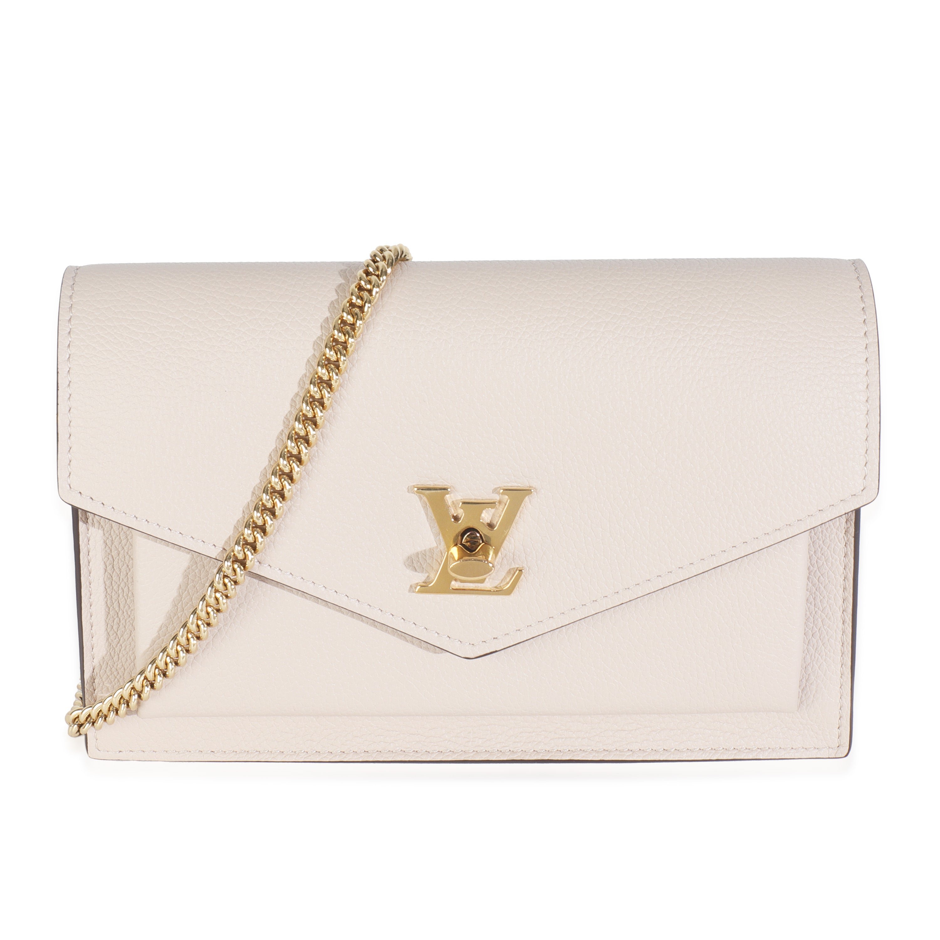 Louis Vuitton Greige Soft Calfskin My Lockme Chain Pochette