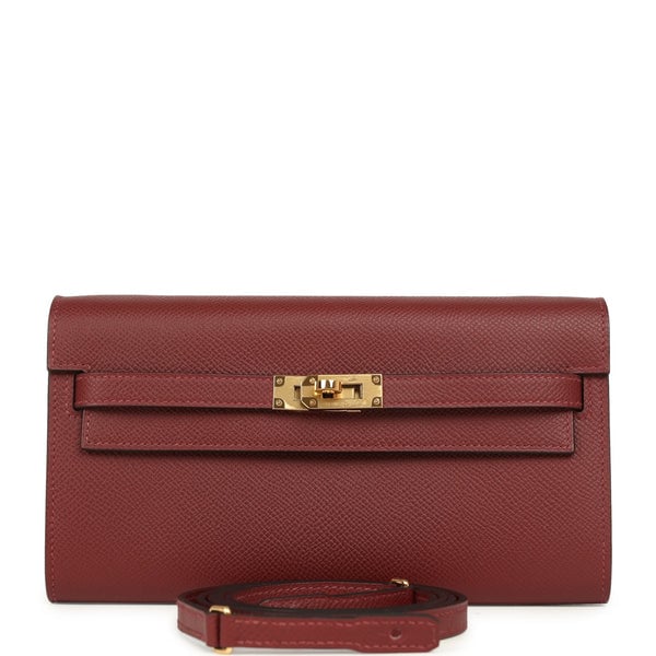 Hermes Hermes Kelly Wallet To Go Rouge H Epsom Gold Hardware