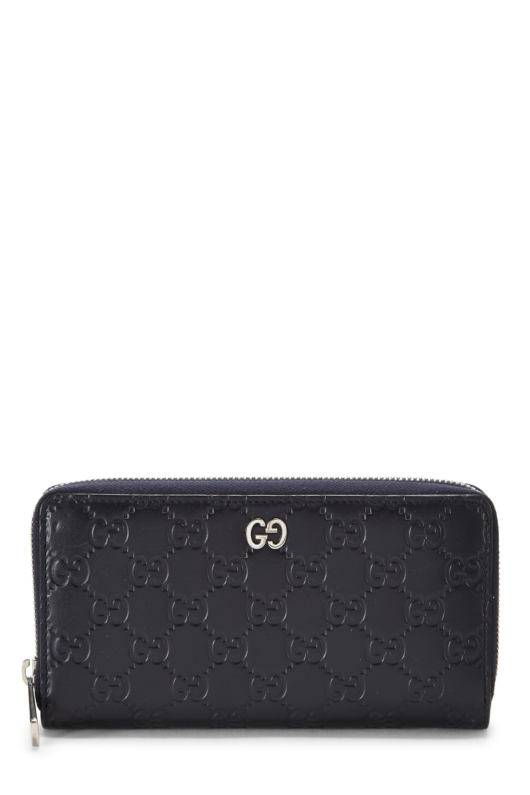 Blue Guccissima Zip Around Wallet