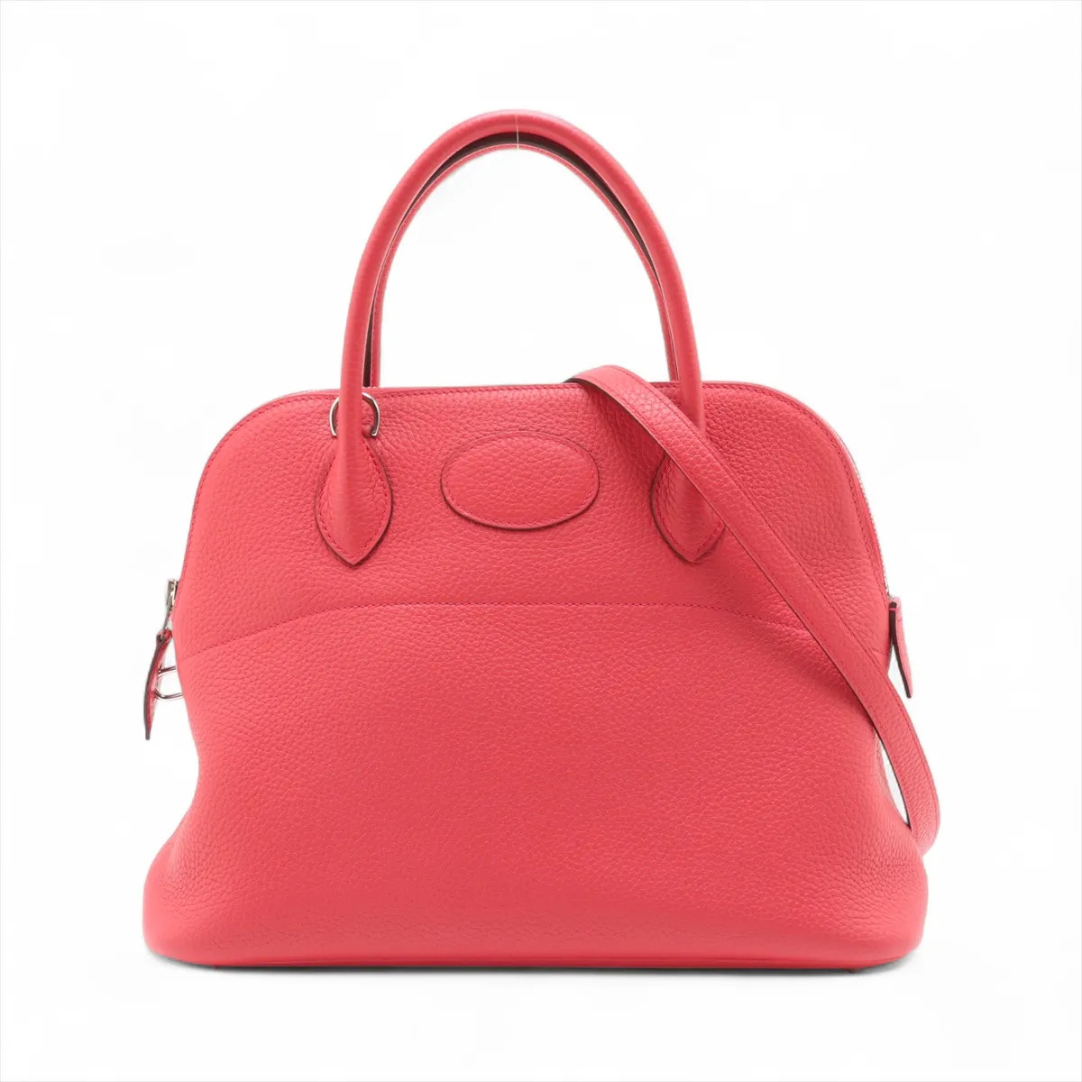 Hermès Bolide 31 Taurillon Clemence Rose texas Silver Metal Fittings