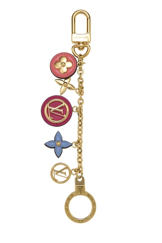 Multicolor & Gold Preppy Flower Bag Charm