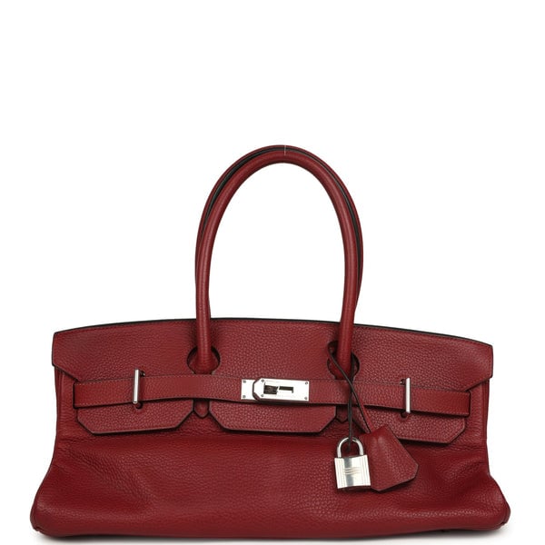 Hermes Vintage Hermes Shoulder Birkin 42 JPG Rouge H Clemence Palladium Hardware