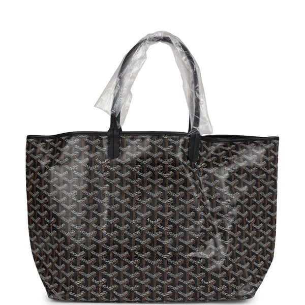 Goyard Goyard Goyardine Black St. Louis PM Tote Bag Palladium Hardware