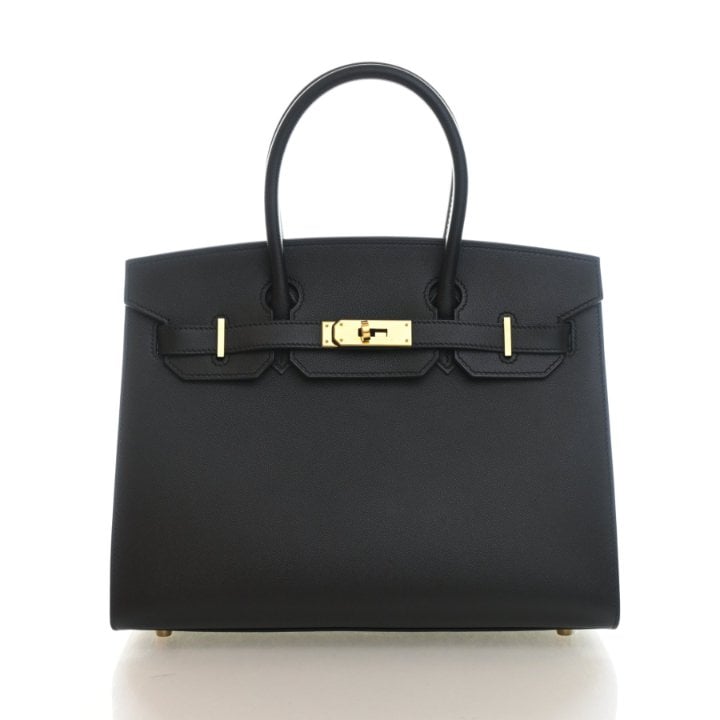 Hermes Noir Veau Madame Sellier Birkin 30