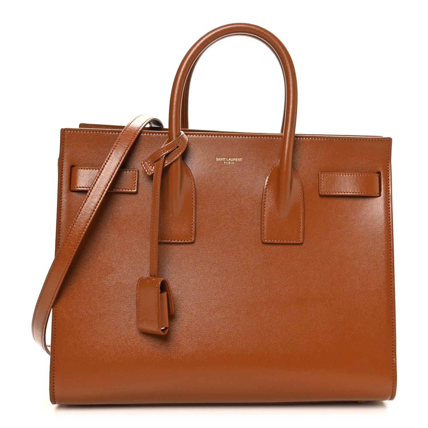 Saint Laurent Calfskin Small Sac De Jour Brown