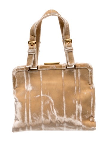Velvet Top Handle Bag