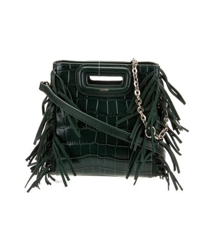 Maje Embossed Leather Top Handle Bag