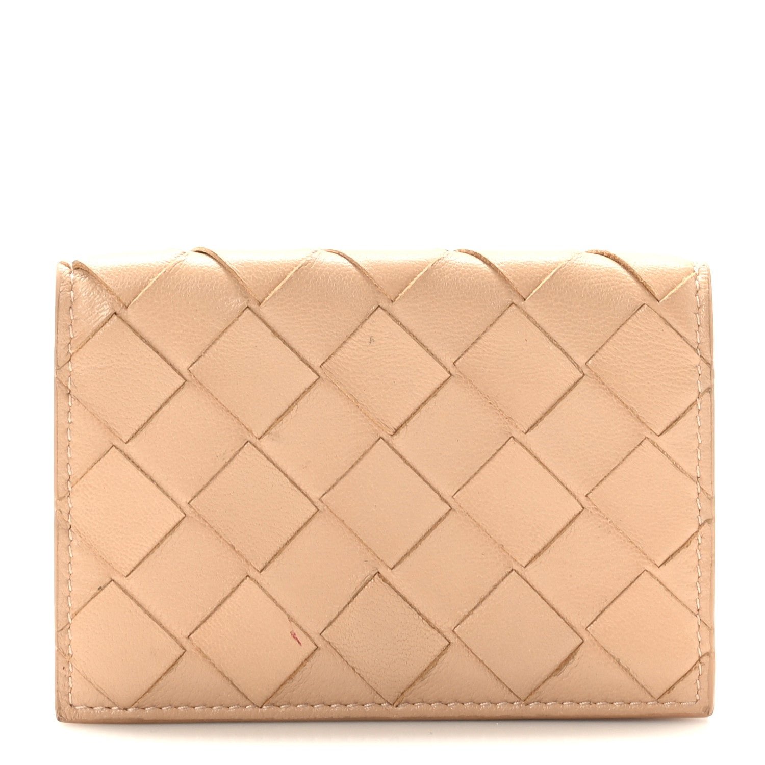 Bottega Veneta Nappa Intrecciato Card Holder Almond