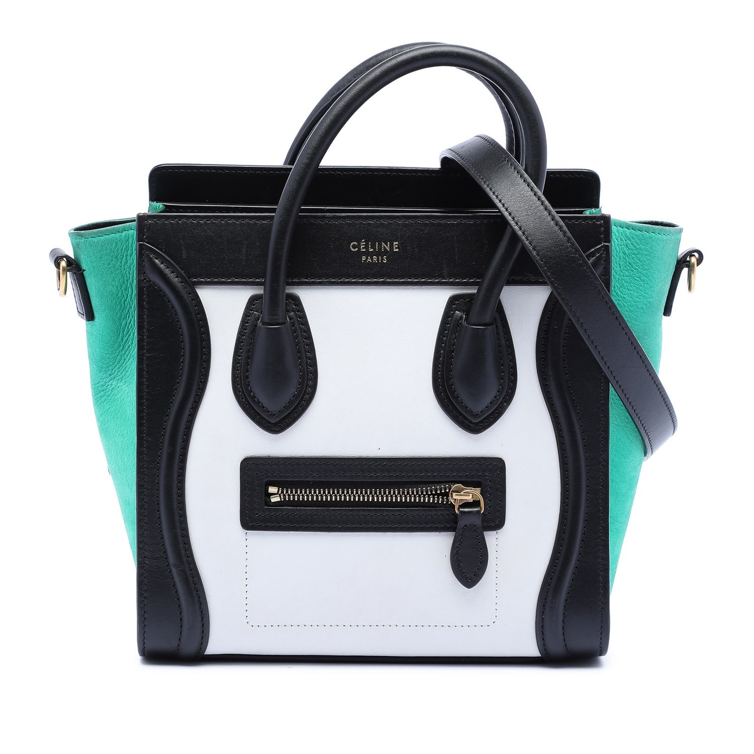 Calf Leather Nano Tricolor Leather Luggage Tote