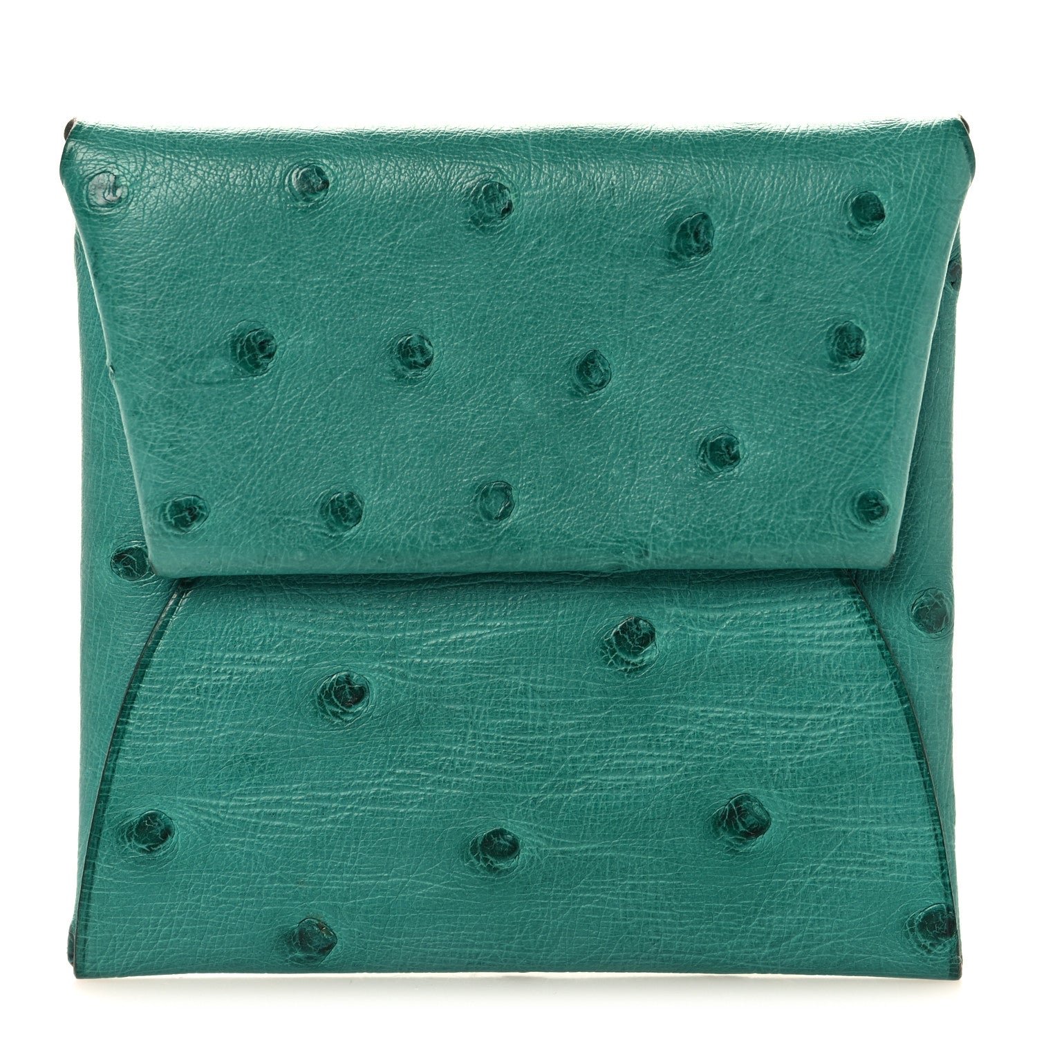 Hermes Ostrich Bastia Coin Purse Vert Verone