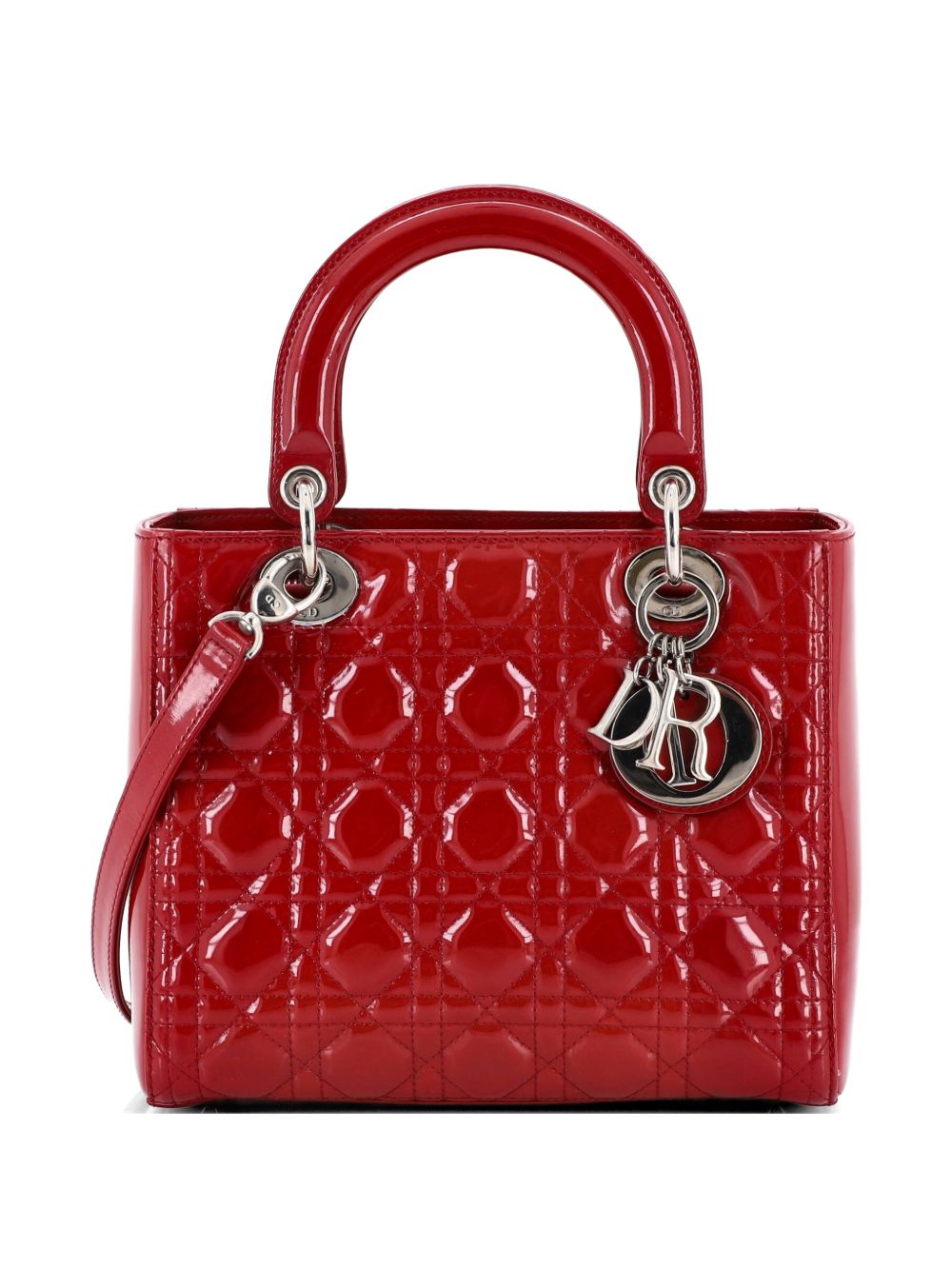 Lady Dior Bag Cannage Quilt Patent Medium satchel