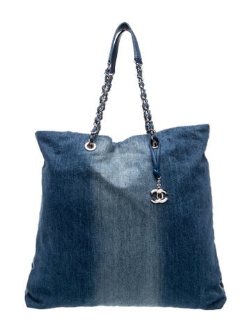 Denim Printed Shopping Tote