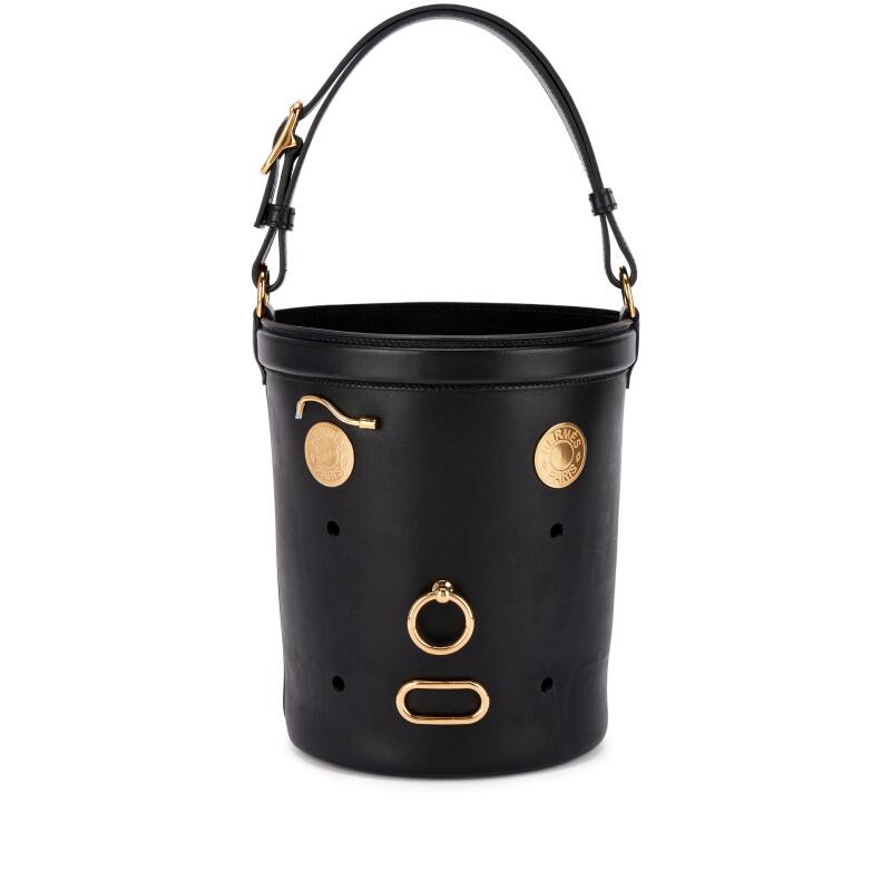 Hermes Limited Edition Black Tadelakt Sac De Mangeoire Play Bag Gold Hardware, 2020