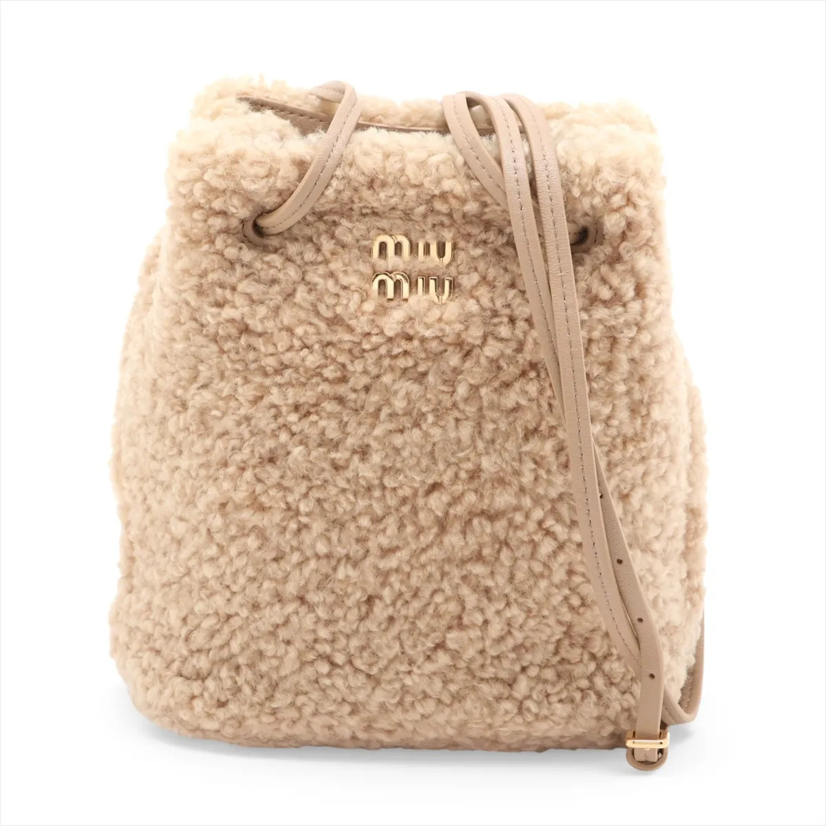 Miu Miu Boa Shoulder bag Beige 5NF460