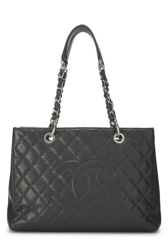 Grey Quilted Caviar Grand Shopping Tote (GST)