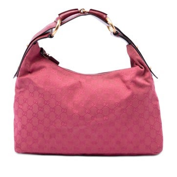 GG Canvas and Calfskin Horsebit Hobo