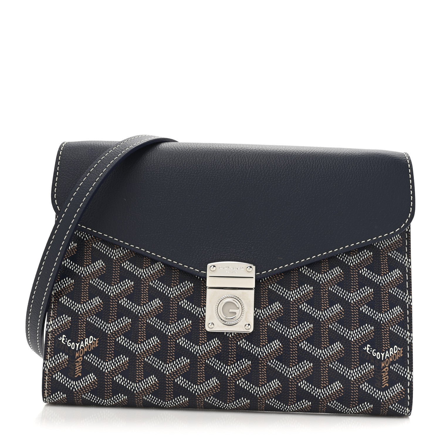 Goyard Goyardine Calfskin Chypre Wallet Pouch Navy
