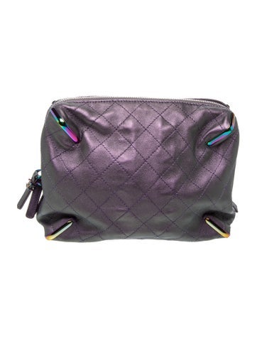 Quilted Iridescent Clutch
