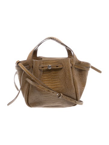 Embossed Leather Top Handle Bag