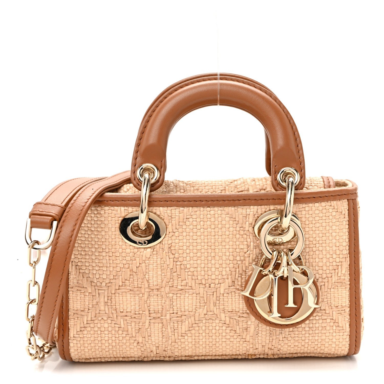 Christian Dior Raffia Micro Cannage Lady D-Joy Natural