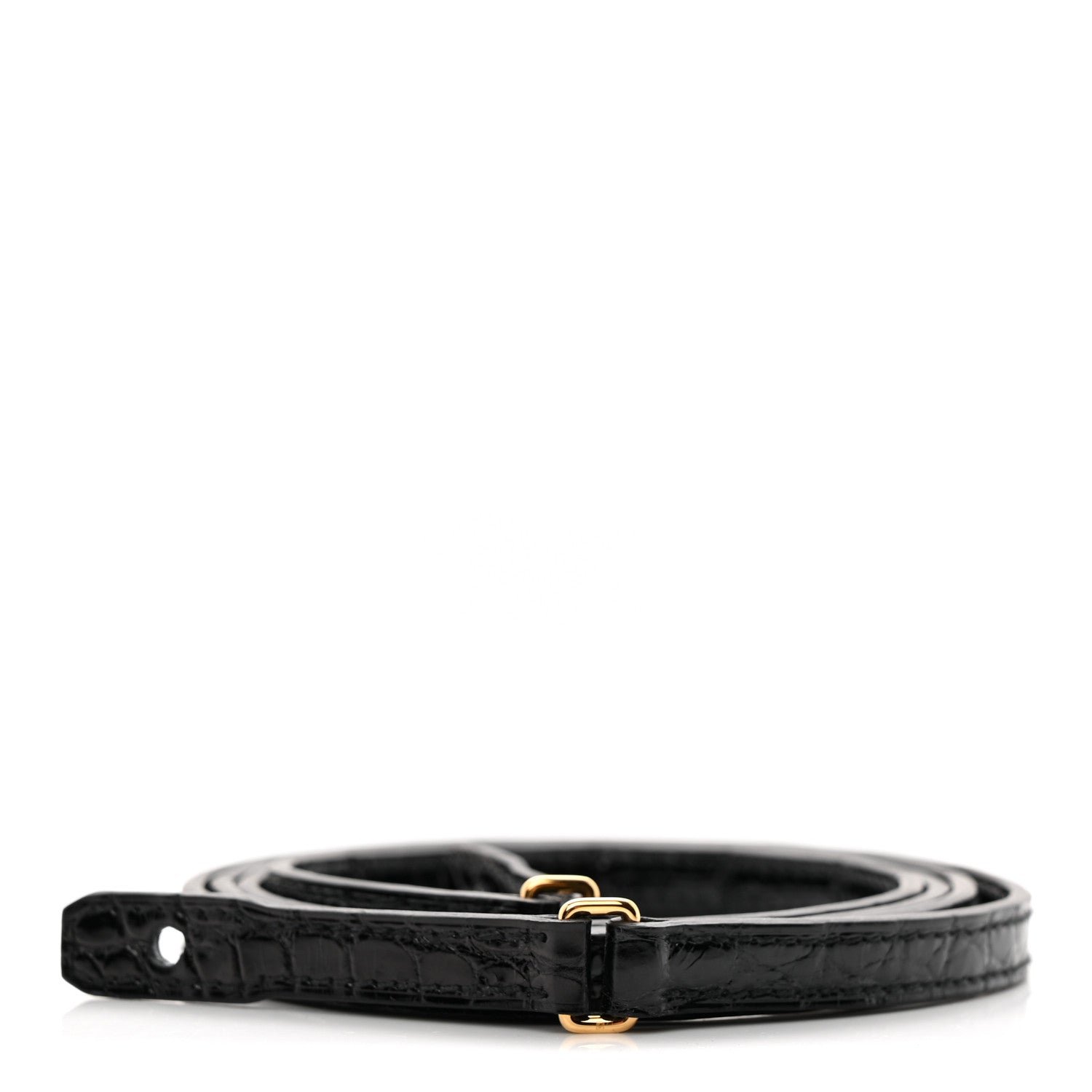 Shiny Alligator Constance Long Wallet To Go Strap Black