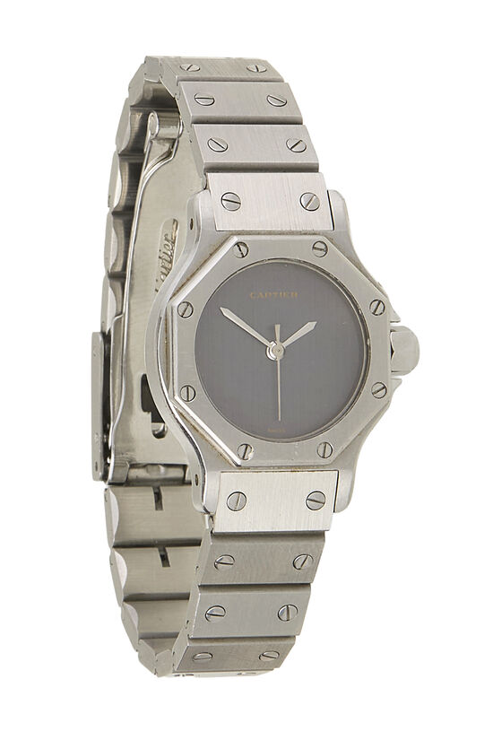 Cartier Black Stainless Steel Santos Octagon 0906