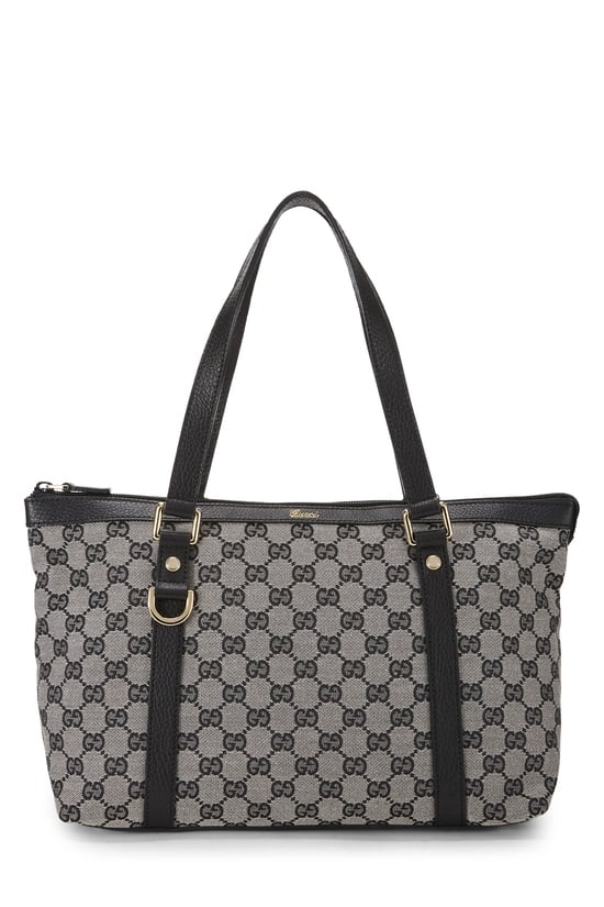 Black GG Canvas Abbey Zip Tote