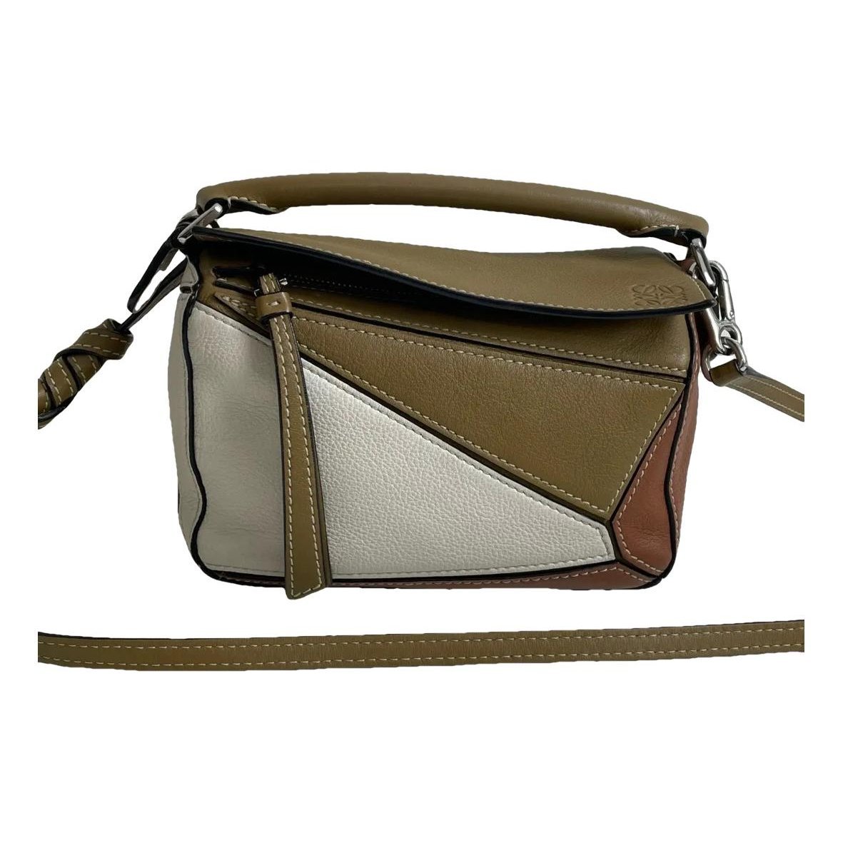 Puzzle leather handbag